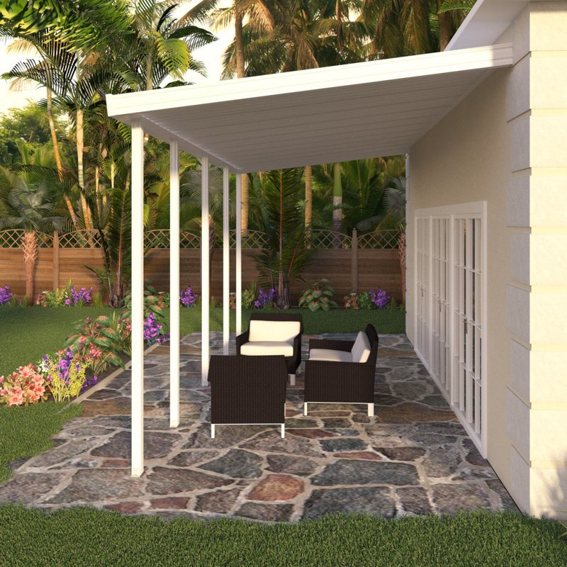 HeritagePatios Heritage Patios 120'' D Aluminum White Cover Retractable